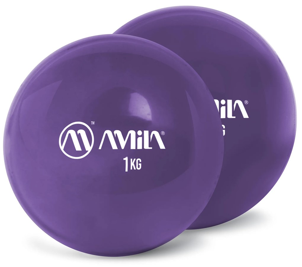 Μπάλα με Βάρος Amila Palm Ball Two-Pack 1Kg Μωβ 96712