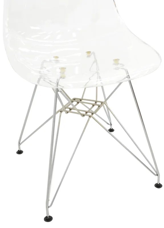 Καρέκλα Adelle pakoworld PP διάφανο-inox πόδι 46x55x81εκ - 292-000014