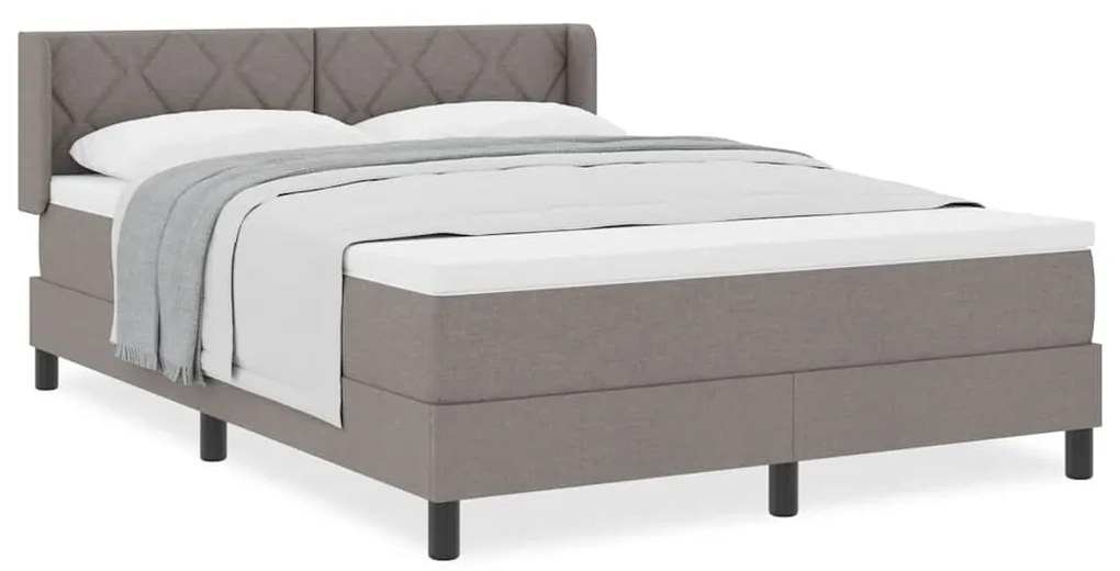 vidaXL Κρεβάτι box spring με στρώμα με στρώμα Taupe 140 x 200 cm