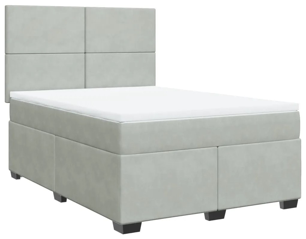 ΚΡΕΒΑΤΙ BOXSPRING ΜΕ ΣΤΡΩΜΑ ΑΝΟΙΧΤΟ ΓΚΡΙ 160X200 ΕΚ. ΒΕΛΟΥΔΙΝΟ 3290948