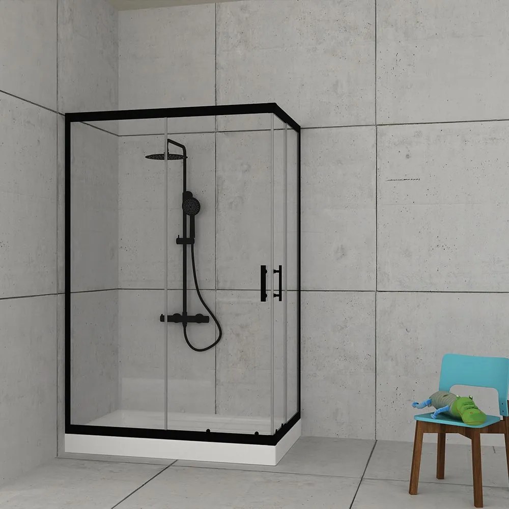 Orabella Stardust Easy Fix H200 Black matt 70X100 - Καμπίνα αντιστρέψιμη, ασύμμετρη - 1000002951 - 30652