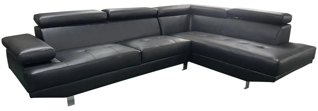 Καναπές Γωνιακός ArteLibre MASAL Μαύρο PU 280x185x85cm