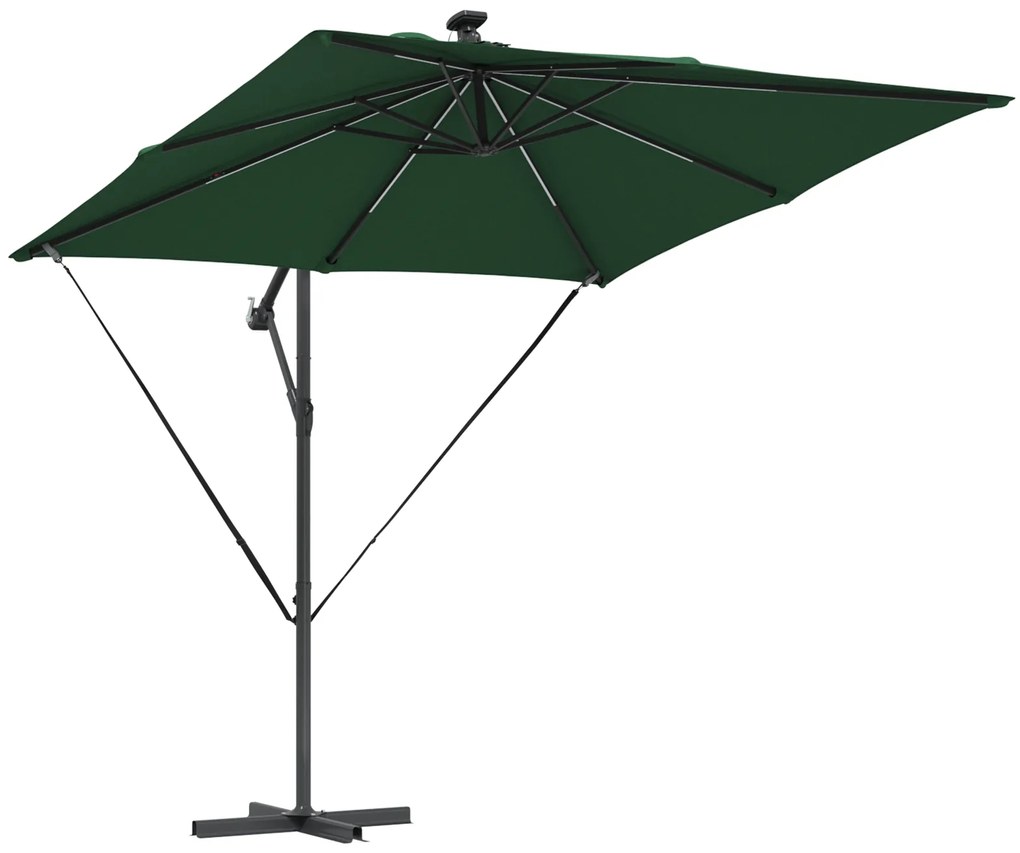vidaXL Ομπρέλα Cantilever Banana Πράσινο 249 x 249 x 250 εκ.