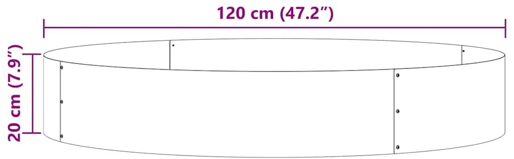 vidaXL Δακτύλιος γλάστρας Λευκό 120 x 120 x 20 εκ.
