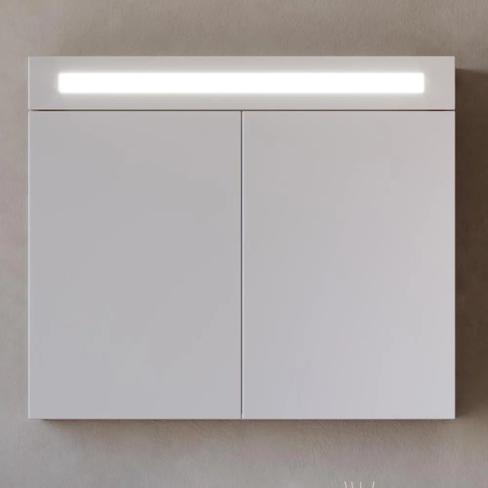 Καθρέπτης μπάνιου INTENSE 80 Led Beige Soft - Λευκό Ματ 80x14X68 εκ. 80x14x68 εκ.