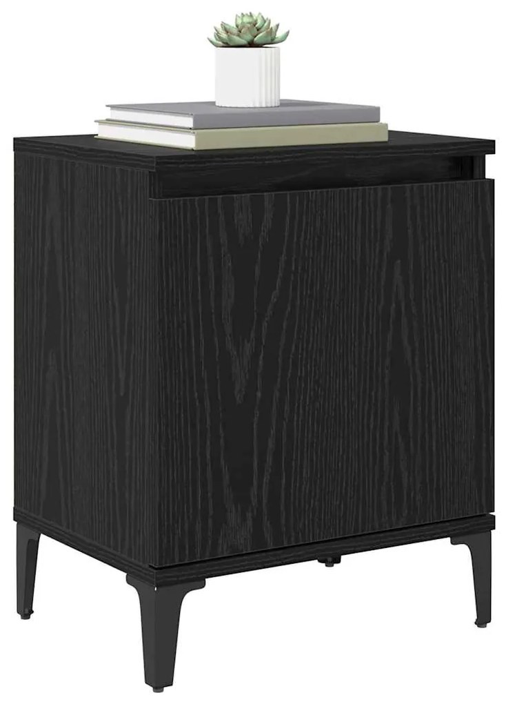 vidaXL Κομοδίνο Μαύρη δρυς 40 x 30 x 50 cm Επεξεργασμένο ξύλο