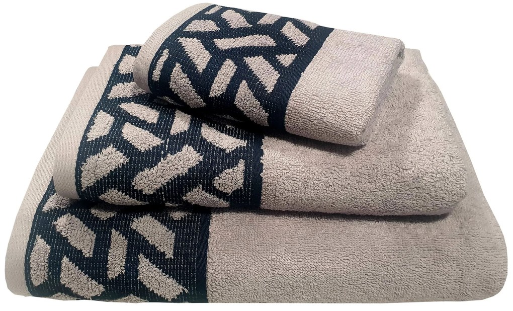 Πετσέτα Le Blanc Πεννιέ Ζακάρ 550gr/m2 MYKONOS Grey Προσώπου 50×90