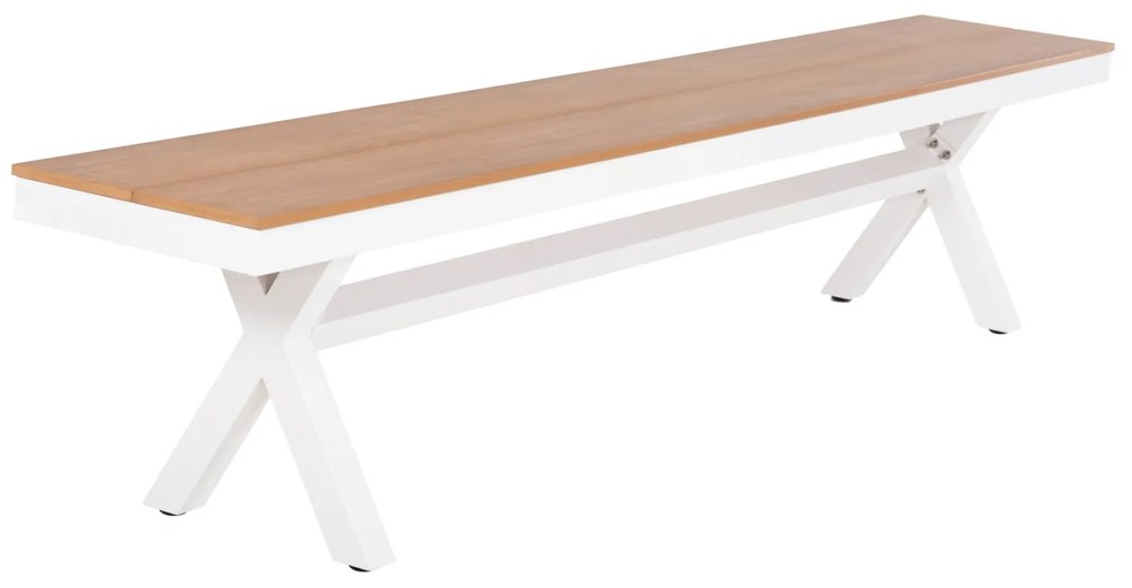 ΠΑΓΚΑΚΙ ΑΛΟΥΜΙΝΙΟΥ TAWNEE HM6040.02 ΛΕΥΚΟ-POLYWOOD ΚΑΘΙΣΜΑ ΦΥΣΙΚΟ 220x36x44,5Υεκ. (1 Τεμμάχια)