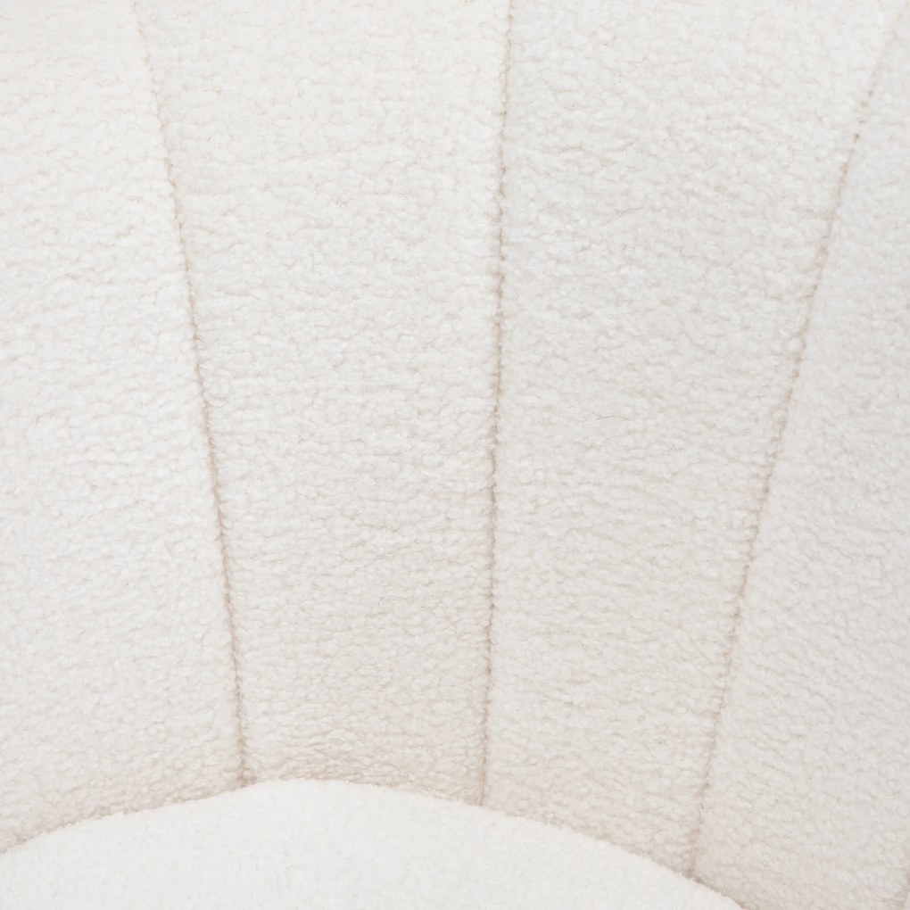 HOMCOM Πολυθρόνα σε σχήμα κοχύλι, Πολυθρόνα χαλάρωσης, Πολυθρόνα αναψυχής, Μεταλλικά πόδια σε χρυσή απόχρωση, 79Μ x 77Π x 77Υ cm, Λευκό