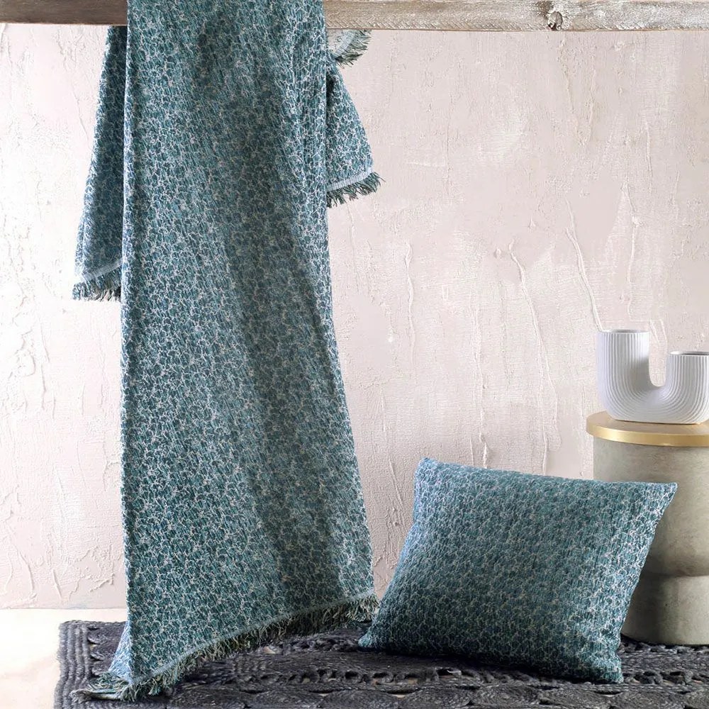 Ριχτάρι Stefan Petrol Ρυθμός Τριθέσιο 180x280cm Βαμβάκι-Chenille