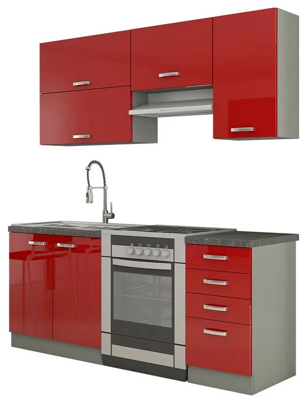 Σετ κουζίνας Upa 101, 180x50cm, 91 kg, Ινοσανίδες μέσης πυκνότητας, Πλαστικοποιημένη μοριοσανίδα | Epipla1.gr