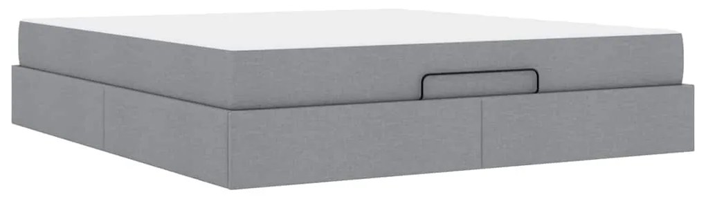 vidaXL Σκελετός Κρεβατιού Ανοιχτό γκρι 180 x 200 cm ύφασμα
