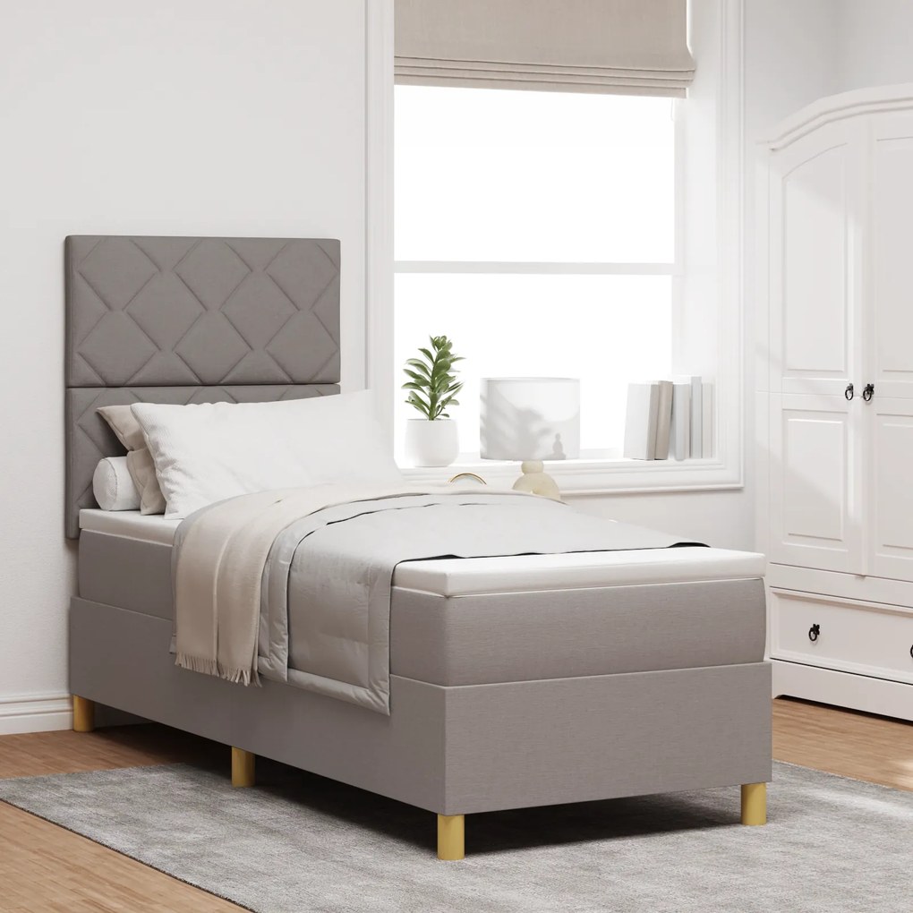 vidaXL Κρεβάτι Box Spring με Στρώμα Ταμπά 80x200 εκ. Ύφασμα