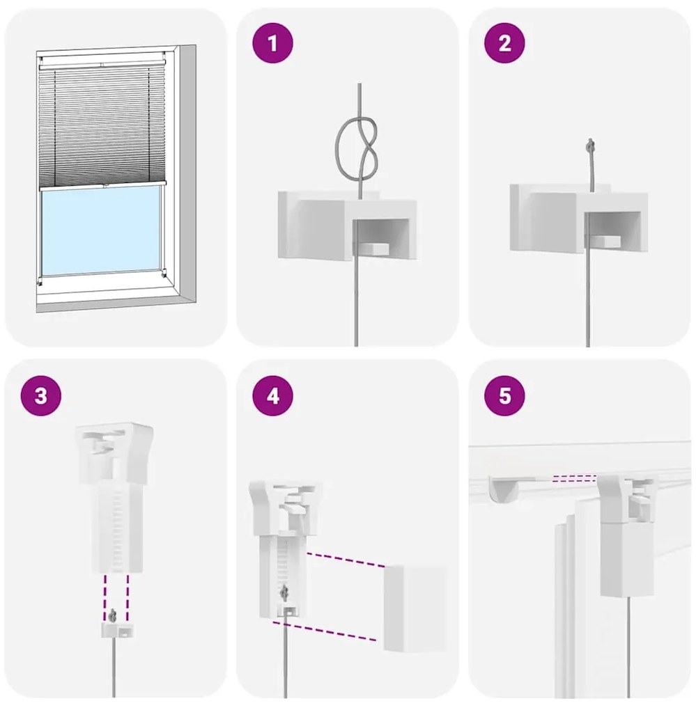 Πλισέ στόρι σκίασης 100 x 200cm Λευκό