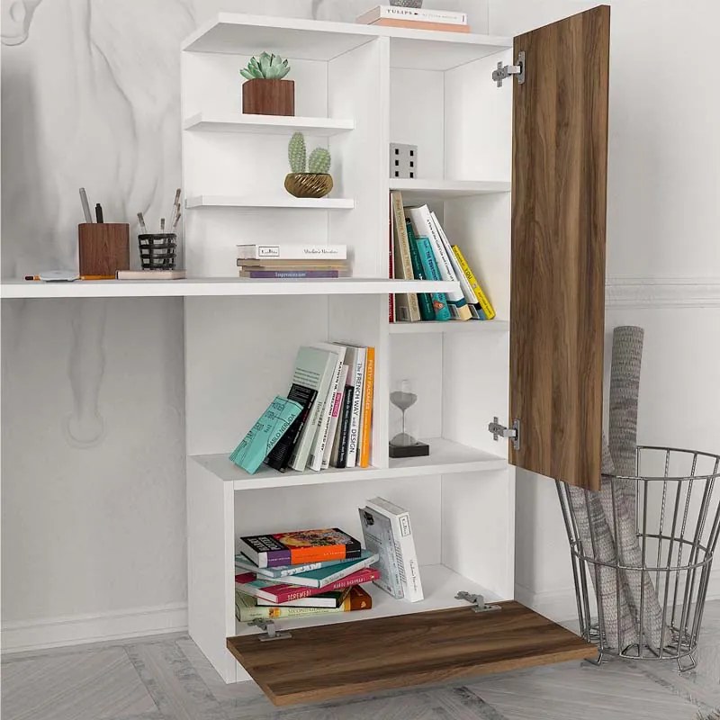 ΓΡΑΦΕΙΟ ΕΡΓΑΣΙΑΣ MERINO MEGAPAP ΧΡΩΜΑ ΛΕΥΚΟ - ΚΑΡΥΔΙ 149,5X61,8X120ΕΚ.