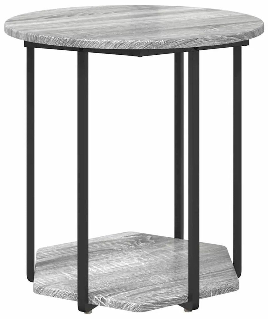 vidaXL Σετ βοηθητικά τραπεζάκια με ράφι 2 pcs Γκρι 50 x 50 x 50,5 cm