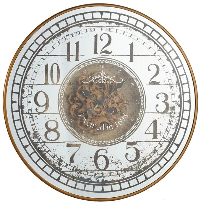 Artekko Clock Μπρονζέ Ρολόι Τοίχου MDF με Καθρέφτη (81.8x10.2x81.8)cm Artekko 38535