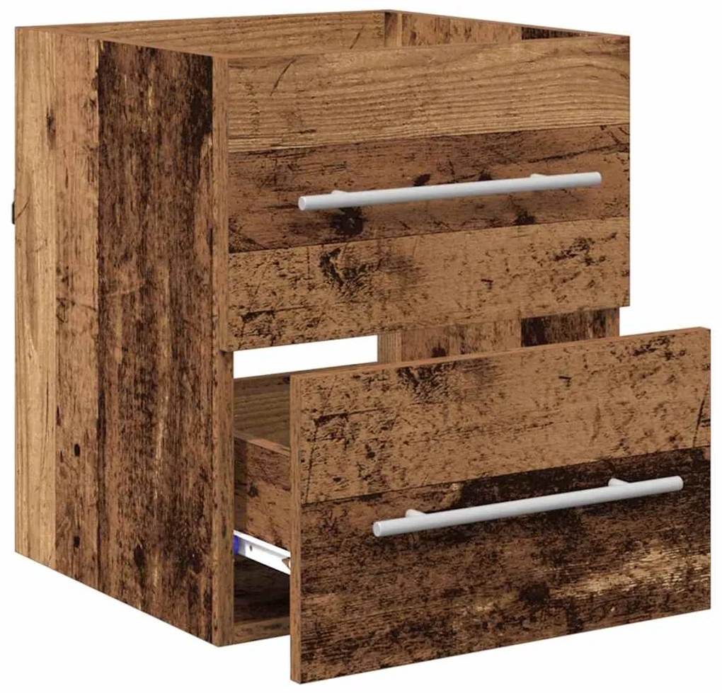 vidaXL Ντουλάπι νιπτήρα με συρτάρι Παλιό Ξύλο 38,5 x 41 x 48 εκ