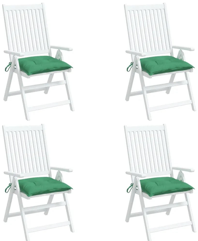vidaXL Μαξιλάρια Καρέκλας Κήπου 4 τεμ. Πράσινα 40x40x7 εκ. Υφασμάτινα