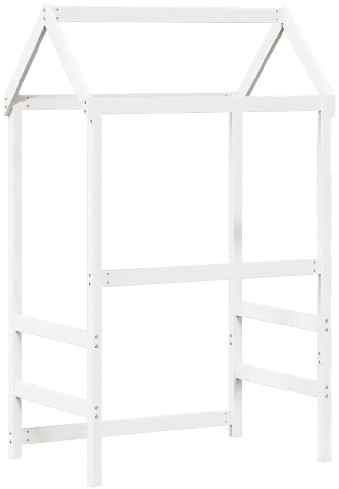 vidaXL Οροφή Κρεβατιού Παιδική Λευκό 118x70x176,5εκ. Μασίφ Ξύλο Πεύκου
