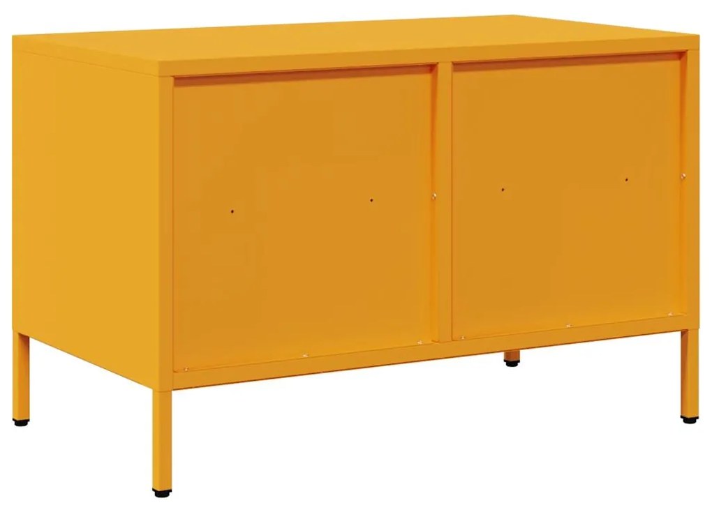 vidaXL Έπιπλο Τηλεόρασης Μουσταρδί 68x39x43,5 εκ. Ατσάλι Ψυχρής Έλασης