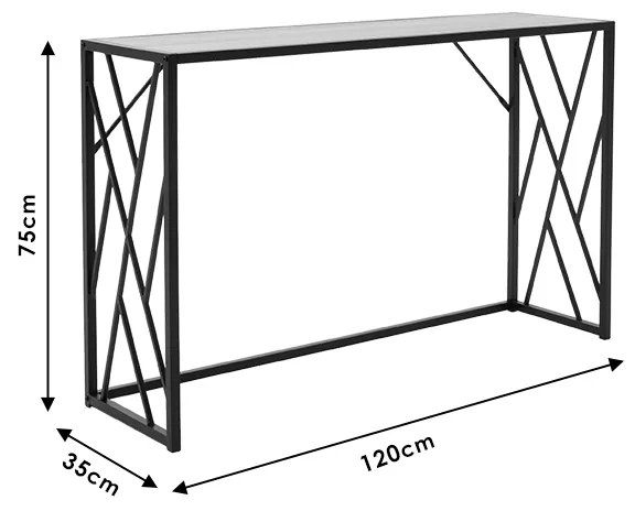 Κονσόλα Ivy pakoworld χρώμα καρυδί-μαύρο 120x35x75εκ - 066-000015 - 066-000015