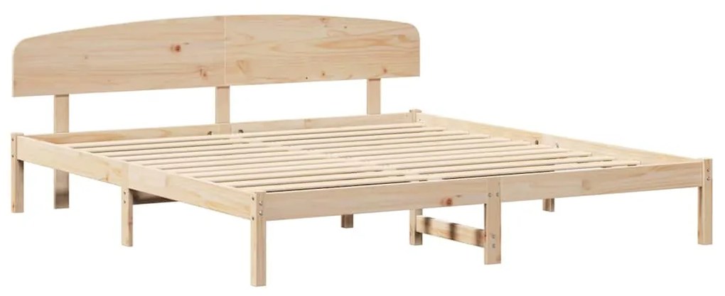 vidaXL Σκελετός Κρεβατιού Καφέ 200 x 200 cm Μασίφ ξύλο πεύκου