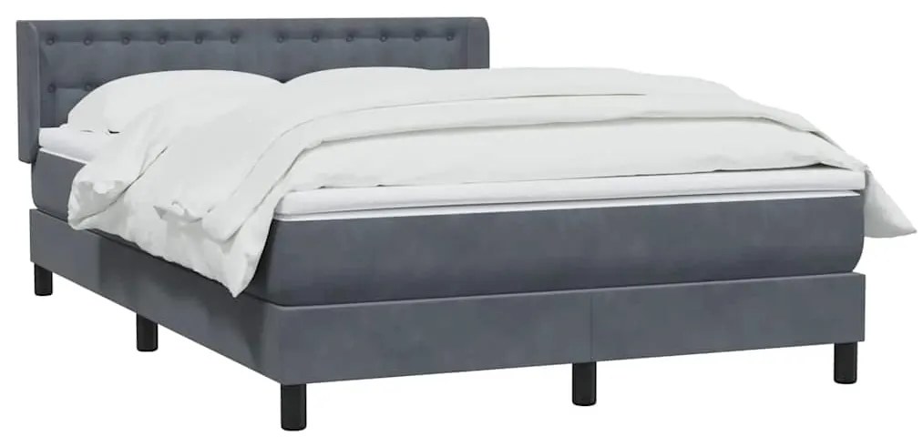 vidaXL Κρεβάτι Boxspring με Στρώμα Σκούρο Γκρι 160x210 εκ. Βελούδινο