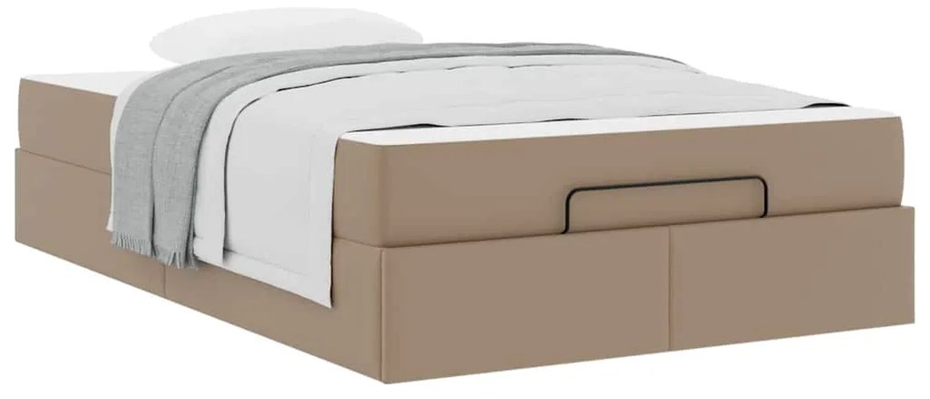 vidaXL Σκελετός κρεβατιού με στρώμα με στρώμα 2 pcs Ώχρα PVC