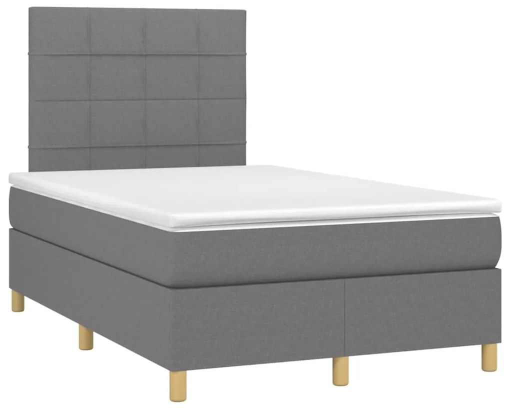 ΚΡΕΒΑΤΙ BOXSPRING ΜΕ ΣΤΡΩΜΑ &amp; LED ΣΚ.ΓΚΡΙ 120X200 ΕΚ ΥΦΑΣΜΑΤΙΝΟ 3135422