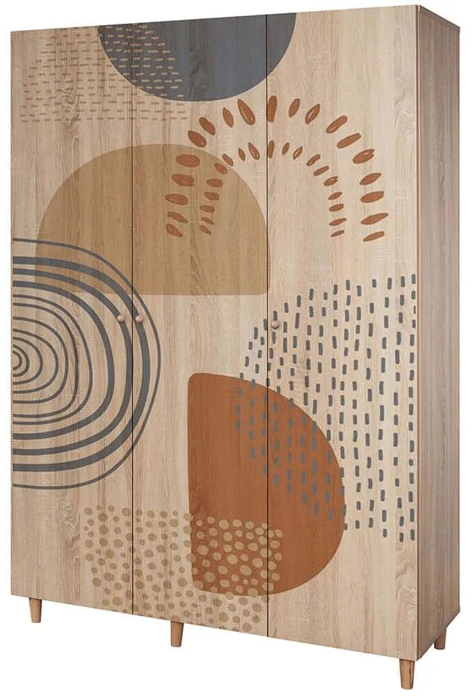 Ντουλάπα Παιδική Τρίφυλλη Lena 869VEL8665 135x52x192cm Multi Three Door