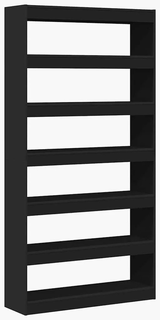 vidaXL Βιβλιοθήκη Μαύρο 100 x 30 x 198 εκ. Επεξεργασμένο ξύλο