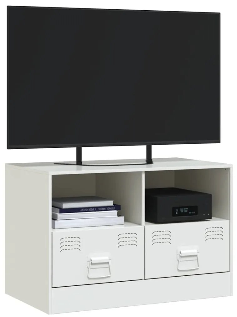 vidaXL Έπιπλο Τηλεόρασης Λευκό 67x39x44 εκ. από Χάλυβα