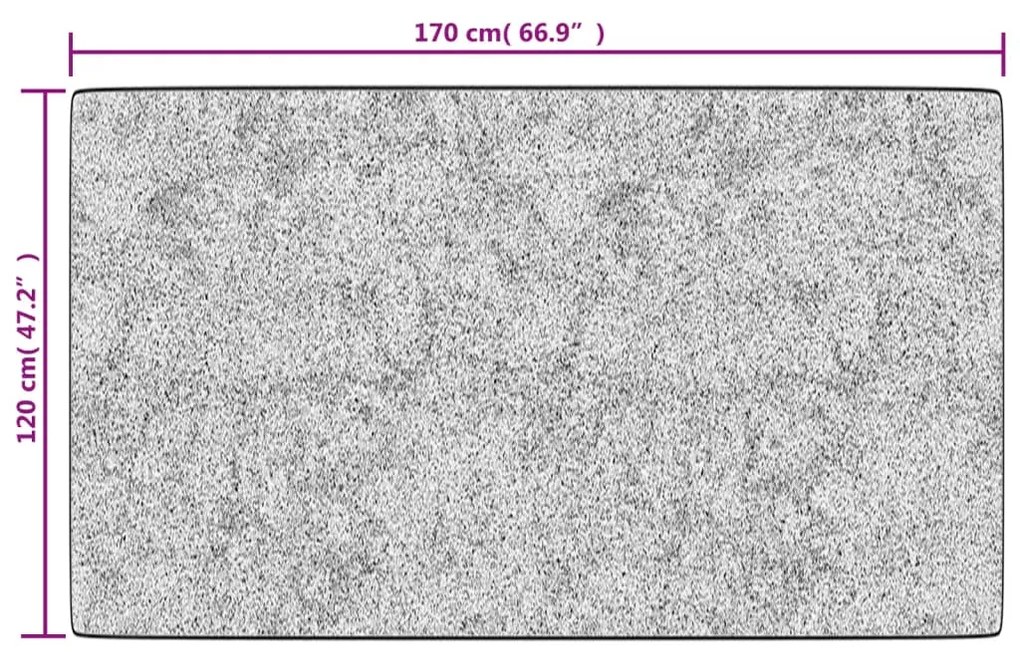 vidaXL Χαλί Πλενόμενο Αντιολισθητικό Γκρι 120x170 εκ.