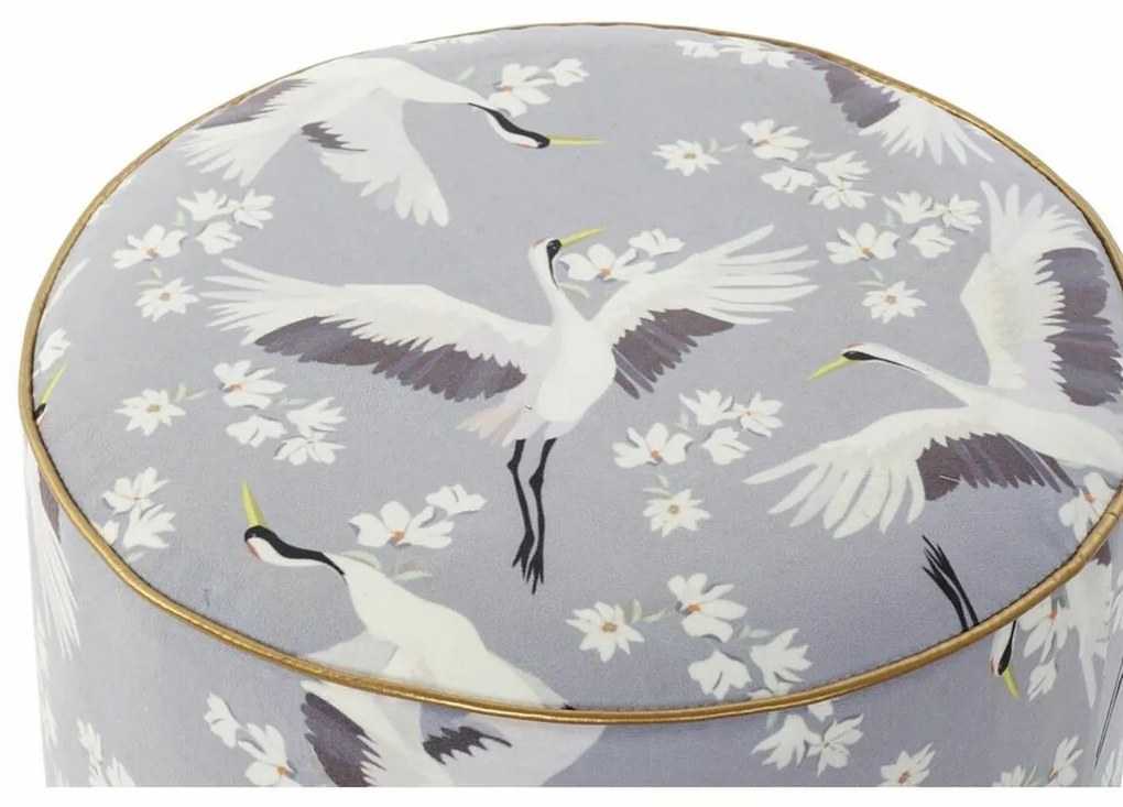 Υποπόδια DKD Home Decor Μπλε Λευκό Πράσινο Ξύλο Βελούδο Πουλί Ανατολικó 35 x 35 x 35 cm (x2)
