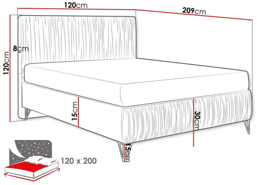 Κρεβάτι Logan 112, Μονόκλινο, Ανοιχτό καφέ, 120x200, Ταπισερί, Τάβλες για Κρεβάτι, 120x209x120cm, 63 kg, Στρώμα: Ναι | Epipla1.gr