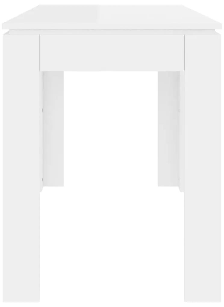 vidaXL Τραπεζαρία Γυαλιστερό Λευκό 120 x 60 x 76 εκ. από Μοριοσανίδα