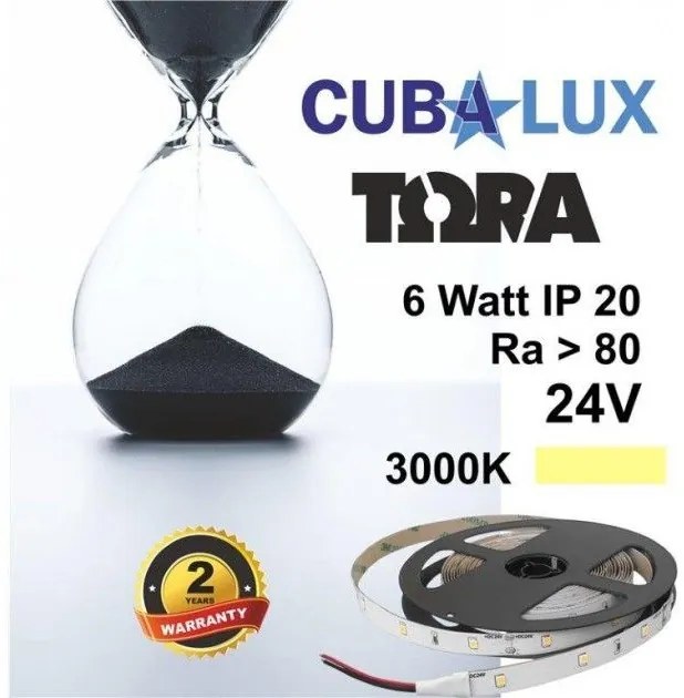 Ταινία LED 6W IP20 24V 3000K 4000K 6000K 5M TORA Cubalux 500061