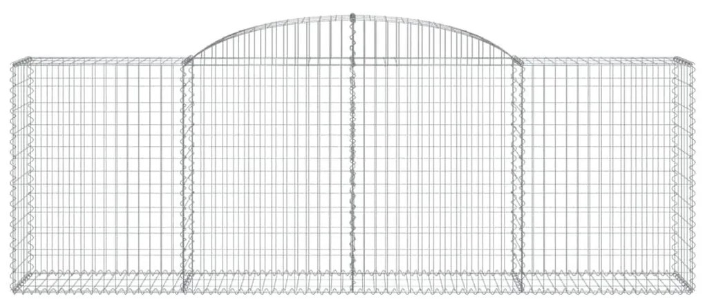 Συρματοκιβώτια Τοξωτά 5 τεμ. 300x50x100/120 εκ. Γαλβαν. Ατσάλι - Ασήμι