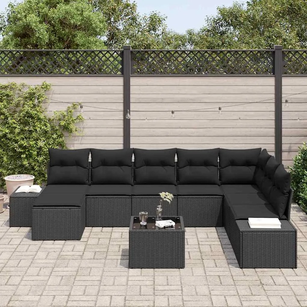 vidaXL Σετ Καναπέ Κήπου 9 pcs 319 x 209 x 85 εκ. Πολυ ράταν