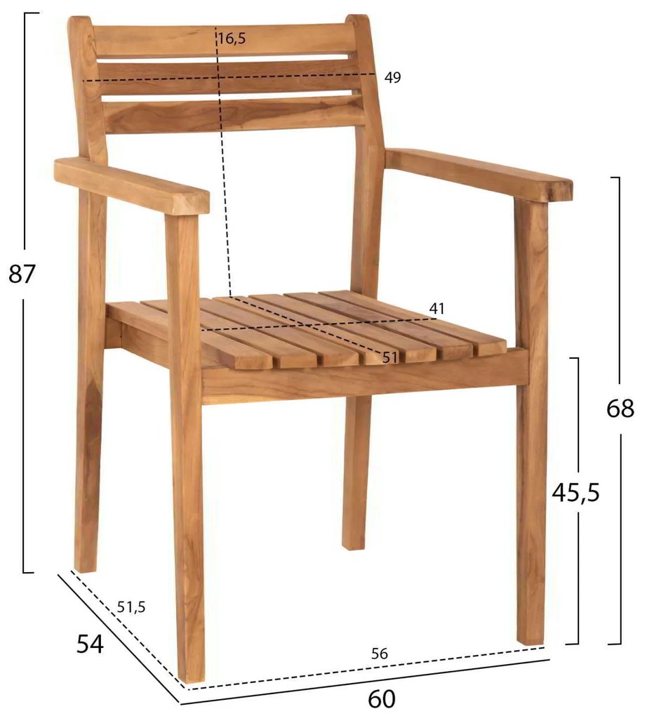 ΠΟΛΥΘΡΟΝΑ ERIETTA ΞΥΛΟ TEAK ΣΤΟΙΒΑΖΟΜΕΝΗ HM9534 ΣΕ ΦΥΣΙΚΟ ΧΡΩΜΑ 60x54x87Y εκ.