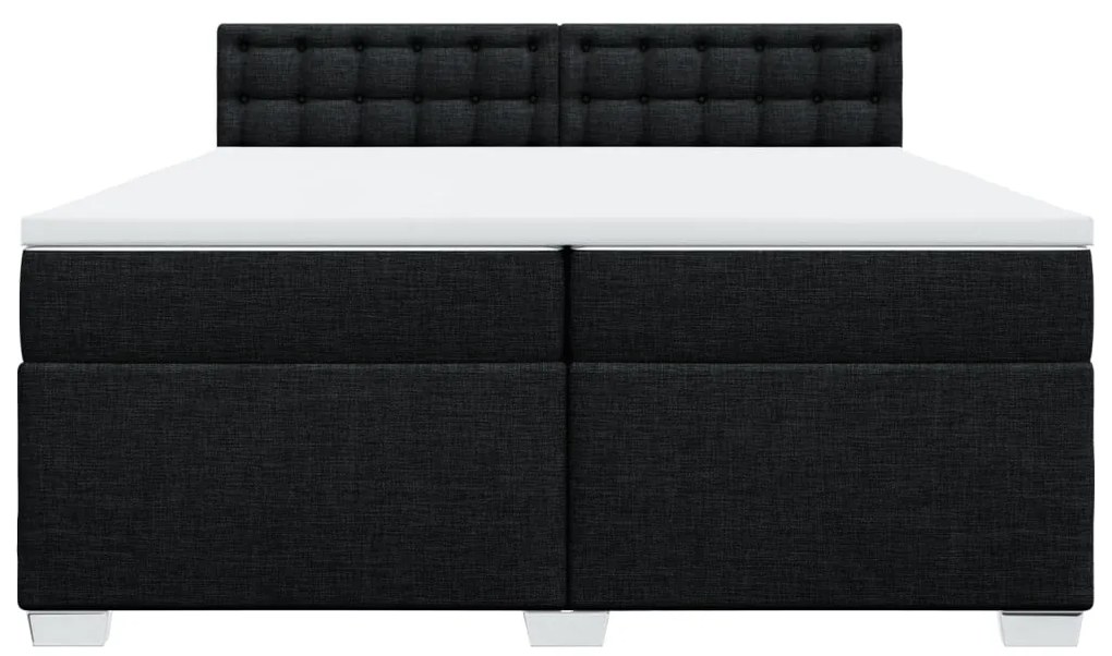 Κρεβάτι Boxspring με Στρώμα Μαύρο 200x200 εκ. Υφασμάτινο 3286011