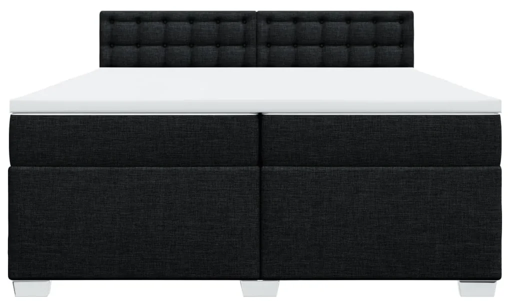 Κρεβάτι Boxspring με Στρώμα Μαύρο 200x200 εκ. Υφασμάτινο 3286011