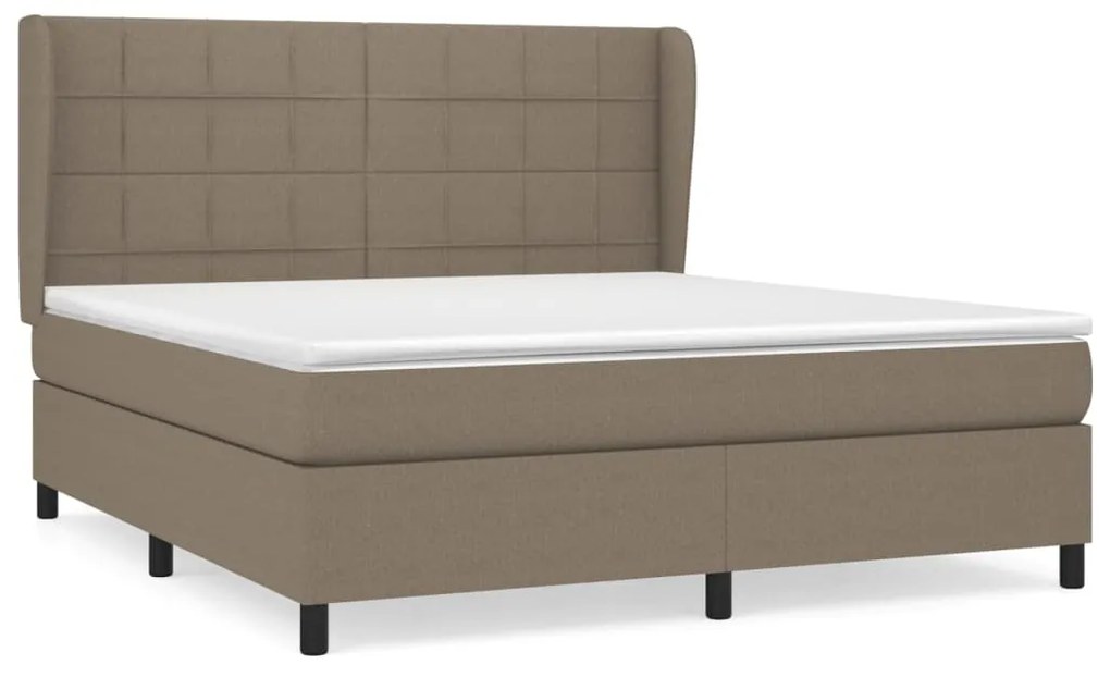 vidaXL Κρεβάτι Boxspring με Στρώμα Taupe 180x200 εκ. Υφασμάτινο