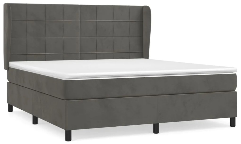 ΚΡΕΒΑΤΙ BOXSPRING ΜΕ ΣΤΡΩΜΑ ΣΚΟΥΡΟ ΓΚΡΙ 180X200 ΕΚ. ΒΕΛΟΥΔΙΝΟ 3129226