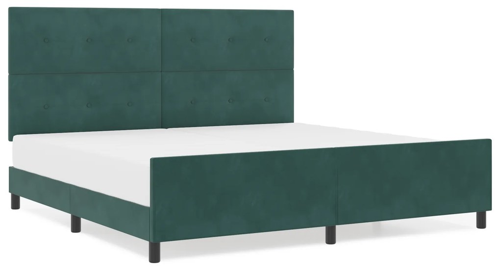 vidaXL Κρεβάτι Dark Green 200x200 εκ. Βελούδο