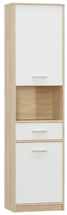 Ντουλάπα στήλη Letto σε oak - λευκό ματ απόχρωση 50,2x34,3x195εκ