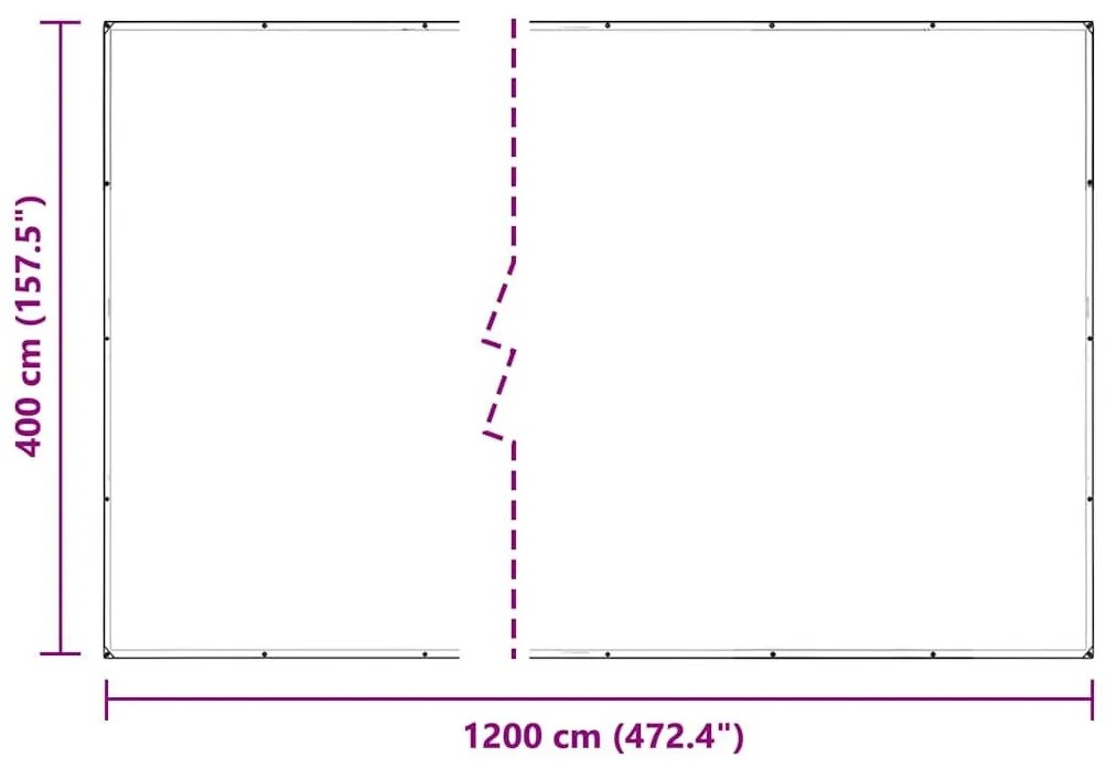 Σαφής μουσαμάς με οπές 4x12 m PVC - Διαφανές