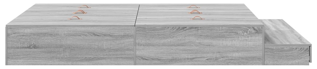 vidaXL Κρεβάτι αποθήκευσης Γκρι Sonoma 140x200 εκ