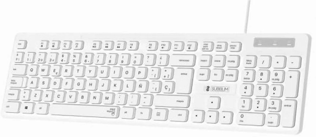Πληκτρολόγιο Subblim SUBKBC0SSK51 Λευκό Ισπανικό Qwerty